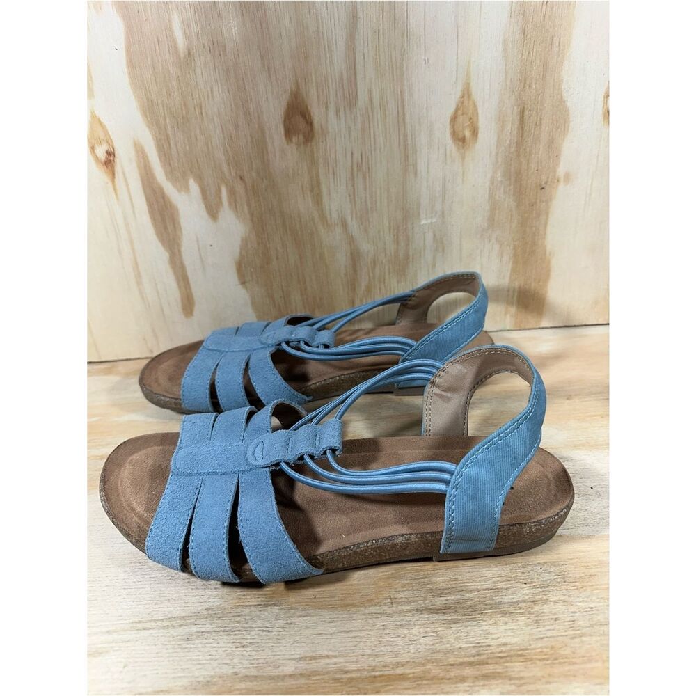 Earth Origins Laney Light Blue Suede Slingback Sandals Women’s Size 8.5